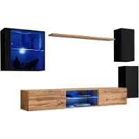 Meublorama AM-SWITCH 23-SWT SW 23*5C/67KG, 5 Regale, 5 Tür(en), Schwarz, Mitteldichte Faserplatte (MDF), 400 mm, 2500 mm