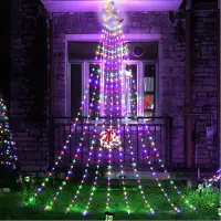 Lapalife 3.4m 350 LED Lichterkette 8 Lichtmodi mit Stern Weihnachtsbeleuchtung für Weihnachtsbaum Innen Garten Party Deko, Bunt