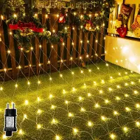 Lapalife LED Lichternetz 3x2m Warmweiß Lichterkette 8 Lichtmodi Lichtervorhang Wasserdicht Weihnachten Garten Party Deko