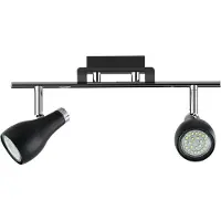 Licht-Erlebnisse Deckenspot verstellbar Chrom Schwarz GU10 2-flammig länglich tralweißes Licht 4000 K 760 lm