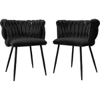 Mirjan 24 Polsterstuhl Muz DC-1142/BK (2er-Set), Metallfüße, Wohnzimmer Stühl-Set, Esszimmerstuhl (Farbe: 77-Schwarz)