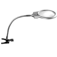 Lixada Pro Flexible Hands Free Lupe Schreibtischlampe Helle LED beleuchtete Schwanenhalslupe mit Klemme zum Lesen von Diamantmalerei Kreuzstich Nachtlichter