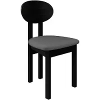 Mirjan 24 Stuhl Divo III, Esszimmerstuhl aus Buchenholz, 47x48x85 cm (Holzfarbe: Schwarz, Stofffarbe: Kronos 22)