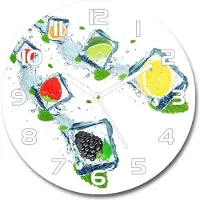 Tulup Wanduhr aus Glas 30fi Glasbild Glasuhr Gehärtetes Glas - weisse-zeiger - Fruit in cubes