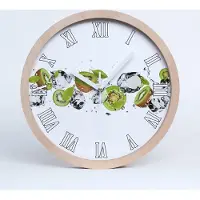 Tulup Holzuhr 20fi cm wanduhr - weiße Spitzen - Kiwi und Wasser
