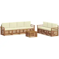 Syfax Sofagarnituren 8 pcs Natur und Creme Massivholz Akazie