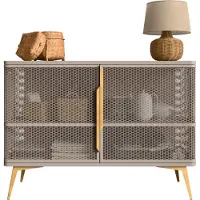 Mirjan 24 Kommode Modera 2D aus metall mit zwei Drehtüren (Farbe: Cashmere + Gold)
