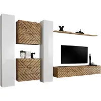 Meublorama AM-SWITCH 6-WTWL SW 6*6C/116KG, 1 Regale, 5 Tür(en), Braun, Mitteldichte Faserplatte (MDF), 400 mm, 3300 mm