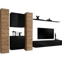 Meublorama AM-SWITCH 6-WTSL SW 6*6C/116KG, 1 Regale, 5 Tür(en), Braun, Mitteldichte Faserplatte (MDF), 400 mm, 3300 mm