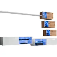 Meublorama AM-SWITCH 24-WWT SW 24*10C/84KG, 3 Regale, 8 Tür(en), Weiß, Mitteldichte Faserplatte (MDF), 400 mm, 2600 mm