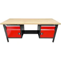 Paulimot Werkbank 2.000 x 700 x 840 mm mit zwei Schubladen und zwei Türen