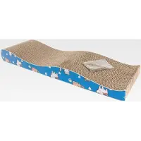 Markenlos Kartonkratzer NALA 43x12,5x4,5 cm - Profilierter Wellpappe-Kratzer mit Katzenminze und Schnur zum Aufhängen - Umweltfreundlicher Scratcher für Katze Zum Kratzen und Liegen