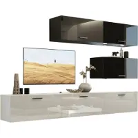 Meublorama FH-C25-25-HG-BW-3+4-SQUERE-RGB*7C/83KG, 6 Tür(en), Weiß, Mitteldichte Faserplatte (MDF), 350 mm, 2490 mm, 1710 mm