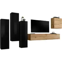 Meublorama AM-SWITCH 3-SWT SW 3*5C/96KG, Schwarz, Mitteldichte Faserplatte (MDF), 6 Tür(en), 400 mm, 3300 mm, 1600 mm
