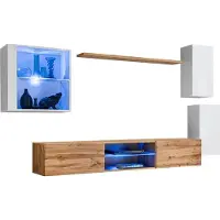 Meublorama AM-SWITCH 23-WWT SW 23*5C/67KG, 5 Regale, 5 Tür(en), Weiß, Mitteldichte Faserplatte (MDF), 400 mm, 2500 mm