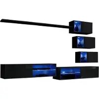 Meublorama AM-SWITCH 24-ZZ SW 24*10C/84KG, 3 Regale, 8 Tür(en), Schwarz, Mitteldichte Faserplatte (MDF), 400 mm, 2600 mm