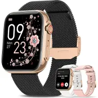 JUNG AIMIUVEI Smartwatch Damen & Herren Fitnessuhr, mit Bluetooth Smartwatch (4,69 cm/1,85 Zoll) mit Telefon Funktion, 100+ Trainingsmodi mit Android