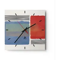 ARTTOR Wanduhr - Quadrat - Glasuhr - Stück Geometrisch Rechtecke - 30x30cm - Schleichendes Uhrwerk - Lautlos - zum Aufhängen bereit - Dekoration Modern - Wanddekoration aus Glas - C3AC30x30-4809