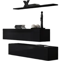 Meublorama AM-SWITCH SB2-ZZ SW SB2*3C/46KG, 1 Regale, 2 Tür(en), Schwarz, Mitteldichte Faserplatte (MDF), 300 mm, 1300 mm