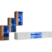 Meublorama AM-SWITCH 22-WTW SW 22*4C/57KG, 4 Regale, 5 Tür(en), Braun, Mitteldichte Faserplatte (MDF), 400 mm, 2400 mm