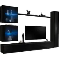 Meublorama AM-SWITCH 18-ZZ SW 18*6C/102KG, 1 Regale, 5 Tür(en), Schwarz, Mitteldichte Faserplatte (MDF), 4 Schublade(n), 400 mm