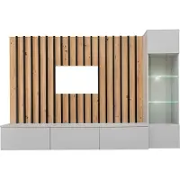 Meublorama AM-VERTI-PGAS VT*4C/88KG, 4 Regale, 4 Tür(en), Grau, Mitteldichte Faserplatte (MDF), 450 mm, 2200 mm