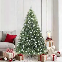 vidaXL "Schlussverkauf" Künstlicher Weihnachtsbaum(1 pc) - Kunstbaum/Tannenbaum - mit 300 LEDs Grün 180 cm PE und PVC C8034