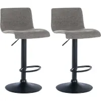 CLP 2er Set Barhocker Branford Stoff hellgrau