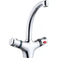 StarTech.com Küchenarmatur - Thermostat-Mischbatterie für Spüle - Edelstahl - Temperaturregelung - Warm-/Kaltwasser - Silber
