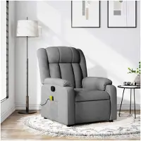 Markenlos Massagesessel Hellgrau Stoff Loungesessel