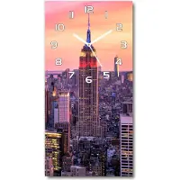 Tulup Wanduhr aus Glas – 30x60 cm - Glasbild - Glasuhr - Gehärtetes Glas -New York Westen