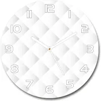 Tulup Wanduhr aus Glas 30fi Glasbild Glasuhr Gehärtetes Glas - weisse-zeiger - Squares background