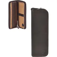 Sonnenleder Schüleretui Stifteetui Federtasche Leder Kluge Stiftetui mocca braun 801-383-77