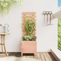vidaXL "2026 Promotion" Hochbeet - Pflanzkübel - mit Rankhilfe 39x39,5x114 cm - Massivholz Douglasie - Beete CC29762