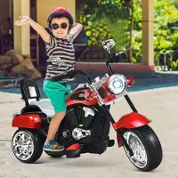 Goplus Elektromotorrad mit Hupe, Elektrofahrzeug Dreirad Kindermotorrad mit Vor-und Rückwärtsschalter, 6V Akku/Elektrisches Motorrad, Mortorcycle für Kinder
