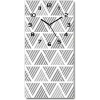 Tulup Wanduhr aus Glas – 30x60 cm - Glasbild - Glasuhr - Gehärtetes Glas -Geometrischer Hintergrund