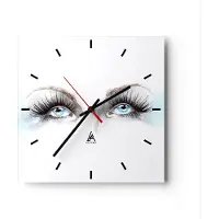 ARTTOR Wanduhr - Quadrat - Glasuhr - Mädchen Fantasie Augapfel menschliches - 30x30cm - Schleichendes Uhrwerk - Lautlos - zum Aufhängen bereit - Dekoration Modern - Wanddekoration aus Glas - C3AC30x30-3023