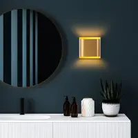 Opviq , Wandleuchte aus Metall, Gold, 15 x 15 x 11 cm | 1 x G 9 Max 8 W (Glühbirne nicht enthalten) | IP20, Modernes Design für Hotel & Zuhause, Elegante Beleuchtung.