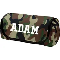 Ferocity Personalisierte Mäppchen Federtasche mit Namen Schlamperbox Federmäppchen mit Klettverschluss Klappe Schüleretui Stiftemappe mit zwei Reißverschlüssen Moro [151]