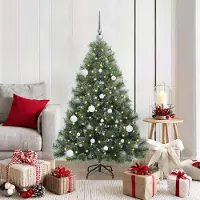 vidaXL "Schlussverkauf" Künstlicher Weihnachtsbaum(1 pc) - Kunstbaum/Tannenbaum - mit 150 LEDs Grün 150 cm PE und PVC C8026