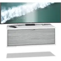 Vladon TV Board Lana 80 Hängeschrank Lowboard 80 x 29 x 37 cm, Germany, Korpus in Weiß matt, Fronten in Avola-Anthrazit | Große Farbauswahl