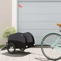 vidaXL Möbel Fahrradanhänger Schwarz 30 kg Eisen - Fahrradanhänger &25331