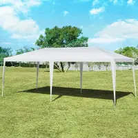 Goplus 3x6m Pavillon Gartenpavillon, Partyzeltmit stabilem Stahlrahmen, Wasserabweisend für Sonnen- & Regenschutz