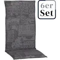 Green Spirit 6er Set Hochlehner Auflage Groningen, Motiv - Karo, rot - blau, 120x48,00x5,00cm