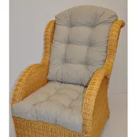 Rattani - Polster / Kissen / Ersatzpolster für Rattan Ohrensessel / Rattansessel , Colore Grigio tenue (Soft Gray)