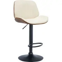 CLP Barhocker Nova Kunstleder schwarz walnuss/creme