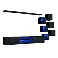 Meublorama AM-SWITCH 21-ZZ SW 21*9C/72KG, 2 Regale, 8 Tür(en), Schwarz, Mitteldichte Faserplatte (MDF), 400 mm, 2400 mm