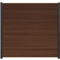 GartenLand WPC Zaun Set Shadowline ca. 180 x 180 cm Sichtschutz Steckzaun Ipê Ohne Pfosten