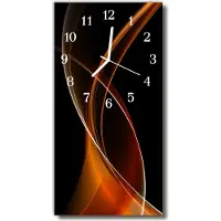 Tulup Glasuhr Wanduhr Küchenuhr Echt-Glas 30x60 Muster Braun