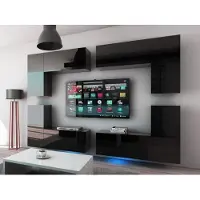 Meublorama FH-C20-20-HG-B-1-1B+2-SQUERE-RGB*9C/117KG, 8 Tür(en), Schwarz, Mitteldichte Faserplatte (MDF), 350 mm, 2760 mm, 1860 mm